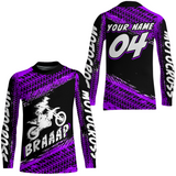 Maxcorners Custom Dirt Bike Jersey Purple Motocross Jersey Upf30+ Mens Racing Shirt| MT2809