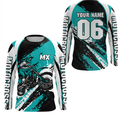 Maxcorners Custom Motocross Jersey Turquoise Dirt Bike Clothes Upf30+ Mens Women Motorcycle Jersey| LM2809