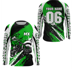 Maxcorners Custom Motocross Jersey Green Dirt Bike Clothes Upf30+ Mens Women Motorcycle Jersey LM2809