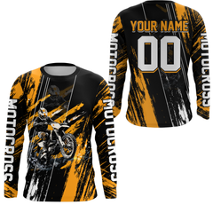 Maxcorners Adult&Kid Orange Dirt Bike Jersey Motocross Jersey Upf30+ Custom Mens Women Off-Road Jersey| MT2709