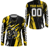 Maxcorners Adult&Kid Yellow Dirt Bike Jersey Motocross Jersey Upf30+ Custom Mens Women Off-Road Jersey| MT2709