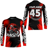 Maxcorners Custom Dirt Bike Red Jersey Motocross Jersey Upf30+ Mens Women Motocross Shirt| MT2809