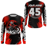 Maxcorners Custom Dirt Bike Red Jersey Motocross Jersey Upf30+ Mens Women Motocross Shirt| MT2809