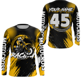 Maxcorners Custom Dirt Bike Yellow Jersey Motocross Jersey Upf30+ Mens Women Motocross Shirt| MT2809