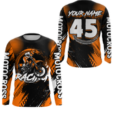 Maxcorners Custom Dirt Bike Orange Jersey Motocross Jersey Upf30+ Mens Women Motocross Shirt| MT2809