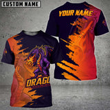 MaxCorners Personalized Name Pickleball Dragon 3D Shirt For Kenryu