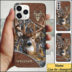 Maxcorners Deer Hunting Leather Parttern Personalized Name Phone Case 1 LM0912