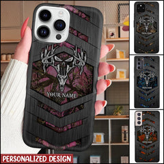 Maxcorners Hunting Skull Personalized Name Multicolor Phone Case