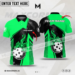 MaxCorners Pickleball Fire Personalized Name & Team Name 3D Shirt (4 colors)