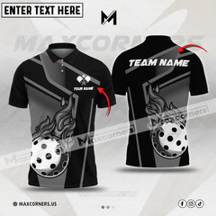 MaxCorners Pickleball Fire Personalized Name & Team Name 3D Shirt (4 colors)