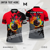 Maxcorners Bowling Ball Painting Multicolor Option Customized Name & Team Name 3D Shirt (4 colors)