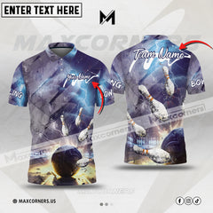 Maxcorners Bowling Customized Name & Team Name 3D Shirt (5 colors)