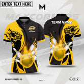 Maxcorners Bowling Wolf Customized Name & Team Name 3D Shirt (6 colors)