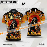 Maxcorners Bowling Ball and Pins Halloween Sport Jersey Pattern Multicolor Option Customized Name & Team Name 3D Shirt (4 colors)