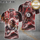 Maxcorners Ball 8 Dominate The Lanes With Poseidon Power Billiard Jersey Multicolor Options Personalized Name, Team Name 3D Polo Shirt