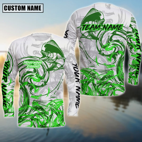 Maxcorners Mahi-Mahi Deep Sea Trophy Sun Protection Personalized Name, Team Name Long Sleeve Shirt
