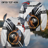 Maxcorners Billiard 8-Ball Pool Fire Lightning Scratch Multicolor Personalized Name, Team Name 3D Shirt For Steve