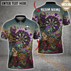 Maxcorners Darts Zombie Attack Personalized Name, Team Name Shirt