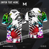 Maxcorners Bowling & Pins Smoke Multicolor Option Customized Name, Team Name 3D Polo Shirt (6 Colors)