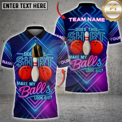 Maxcorners Bowling Balls Look Big With Neon Style Personalized Name 3D Unisex Shirt