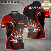 Maxcorners Bowling Golden Splash Multicolor Customized Name, Team Name 3D Shirts