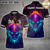 Maxcorners Darts Fiery Skull Multicolor Customized Name, Team Name 3D Shirts