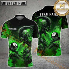 Maxcorners Billiard Demon 8-Ball Multicolor Options Personalized Name, Team Name 3D Polo Shirt