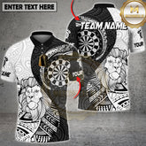 Maxcorners Darts Lion King Tribal Multicolor Customized Name, Team Name 3D Shirt (4 Colors)
