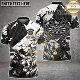 Maxcorners Darts Lion Crown Multicolor Customized Name, Team Name 3D Shirt (4 Colors)