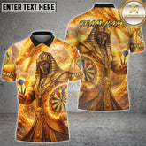 Maxcorners Darts Egyptian Warrior Fire Dragon Multicolor Customized Name, Team Name 3D Shirt (4 Colors)