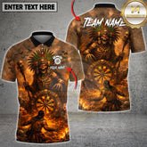 Maxcorners Tribal Skeleton Dartboard Fire Multicolor Customized Name, Team Name 3D Shirt (4 Colors)