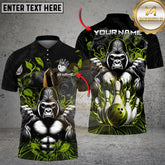 Maxcorners Bowling Gorilla Strike Multicolor Customized Name, Team Name 3D Shirts