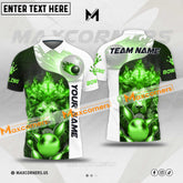 Maxcorners Bowling Ball And Pins Lion King Multicolor Option Customized Name, Team Name 3D Shirt (4 colors)