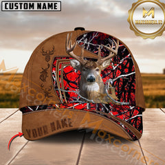 Maxcorners Deer Antler Camo Leather-Style Personalized Hat 3D Printed Multicolor