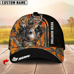 Maxcorners Camo Deer Hunting Pursuit Multicolor Personalized Name 3D Cap