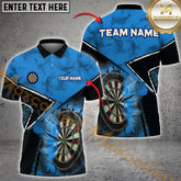 Maxcorners Darts Dartboard Broken Smoke Pattern MutilColor Option Customized Name, Team Name 3D Polo Shirt