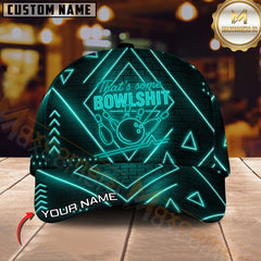 Maxcorners Bowling Neon Strike Multicolor Personalized Name 3D Cap