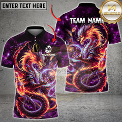 Maxcorners Bowling Cosmic Fire Dragon Multicolor Customized Name, Team Name 3D Shirts