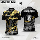 Maxcorners Billiard Ball 8 Eagle Multicolor Option Customized Name, Team Name 3D Polo Shirt (6 Colors)