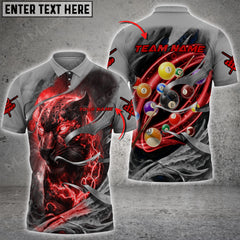 Maxcorners Panther Thunder Lightning Billiard Jersey Multicolor Options Personalized Name, Team Name 3D Polo Shirt