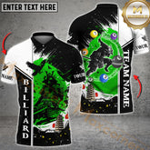 Maxcorners Samurai Design Billiard Jersey Multicolor Options Personalized Name, Team Name 3D Polo Shirt (4 Colors)