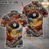 Maxcorners Billiard Imperial Dragon Multicolor Option Customized Name, Team Name 3D Polo Shirt