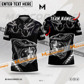 Maxcorners Billiard Ball 8 Snake Multicolor Options Personalized Name, Team Name 3D Polo Shirt (4 Colors)