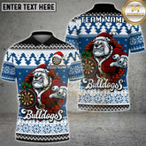 Maxcorners Christmas Bulldog Dart Multicolor Customized Name, Team Name 3D Shirt
