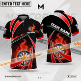 Maxcorners Darts Fire Light Mutilcolor Options Personalized Name, Team Name 3D Polo Shirt