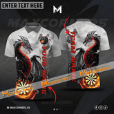 Maxcorners Darts Dragon Thunder Lightning Mutilcolor Options Personalized Name, Team Name 3D Polo Shirt