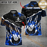Maxcorners Ball 8 Monster Hand Pro Billiard Jersey Multicolor Options Personalized Name, Team Name 3D Polo Shirt (4 Colors)