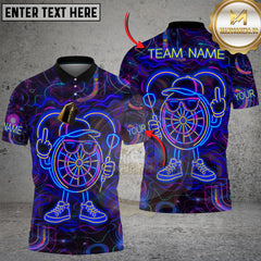 Maxcorners Darts Neon Glow Thrower Multicolor Customized Name Team Name 3D Shirts
