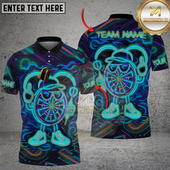 Maxcorners Darts Neon Cartoon Thrower Multicolor Customized Name Team Name 3D Shirts