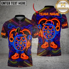 Maxcorners Darts Neon Cartoon Thrower Multicolor Customized Name Team Name 3D Shirts